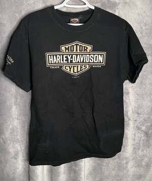2009 Harley-Davidson Vintage Graphic T-Shirt Eagle Crest Back Print Black